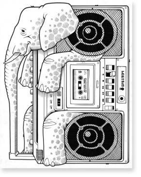 Jeremy Fish, "Illcommunication" 2014, ink on paper 11x 14"