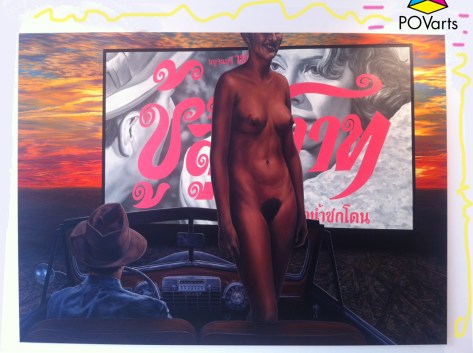 Down In Front: Dead Reckoning Oil on canvas
36 x 60", 2014.